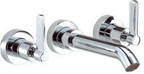 Mayfair Stic 3 Tap Hole Wall Mouted Basin Mixer Tap (Chrome).