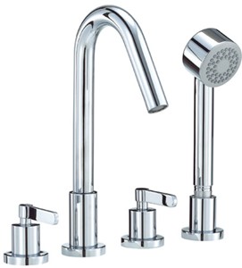 Mayfair Stic 4 Tap Hole Bath Shower Mixer Tap With Shower Kit (Chrome).
