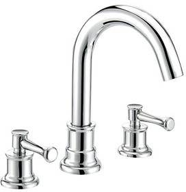 Mayfair Tait Lever 3 Tap Hole Basin Mixer Tap With Pop-Up Waste (Chrome).