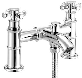 Mayfair Tait Cross Bath Shower Mixer Tap With Shower Kit (Chrome).