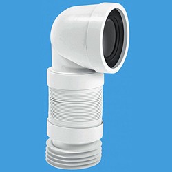 McAlpine Plumbing WC 4"/110mm 90 Degree Toilet Pan Extendable Connector.