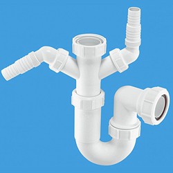 McAlpine Plumbing 1 1/2" Sink Trap With Twin 135 Swivel Nozzles.