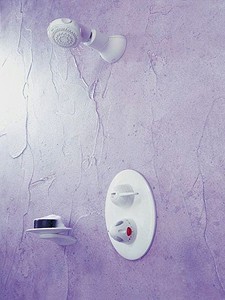 Mira Fino Concealed Thermostatic Shower Valve & Fixed Head in White.