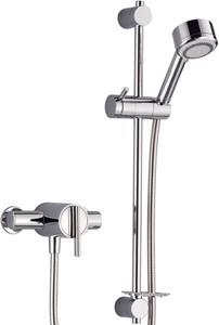 Mira Silver Exposed Thermostatic Shower Valve With Shower Kit (Chrome).
