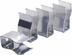 Crown Radiators 4 x Horizontal Radiator Brackets (High Gloss Silver).