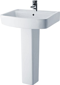 Crown Ceramics Bliss 600mm Basin & Pedestal (1 Tap Hole).