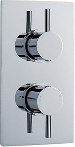 Crown Showers Twin Concealed Thermostatic Shower Valve (Chrome).