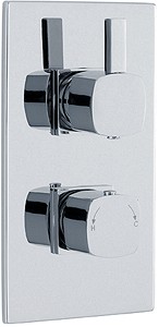 Crown Showers Twin Concealed Thermostatic Shower Valve (Chrome).