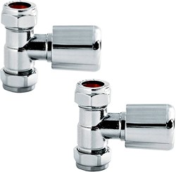 Crown Radiator Valves Straight Radiator Valves (Pair, Chrome).