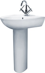 Crown Ceramics Melbourne 500mm Basin & Pedestal (1 Tap Hole).