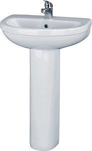 Crown Ceramics Ivo 550mm Basin & Pedestal (1 Tap Hole).