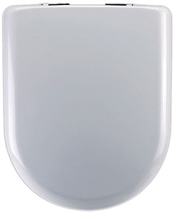 Crown Luxury Soft Close Toilet Seat, Chrome Hinges (D Shaped, White).