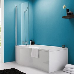Crown Baths Shower Bath With Screen & Panels (1700mm, Left Handed).