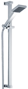 Crown Showers Slide Rail Kit With Square Shower Handset (Chrome).