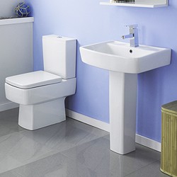 Crown Ceramics Bliss 4 Piece Bathroom Suite With Toilet & 600mm Basin.