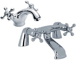 Viscount Basin & Bath Filler Tap Set (Chrome).