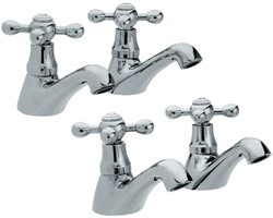 Viscount Basin & Bath Taps Set (Chrome).