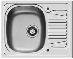 Pyramis Sparta Kitchen Sink & Waste. 620x500mm (Reversible, 1 Tap Hole).