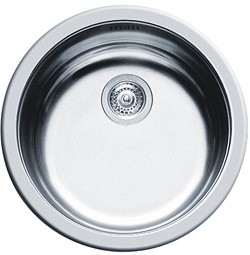 Pyramis Round Kitchen Sink & Waste. 450mm Diameter.