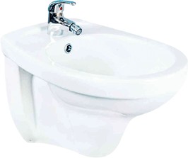 Shires Wall Hung Bidet with 1 Tap Hole.
