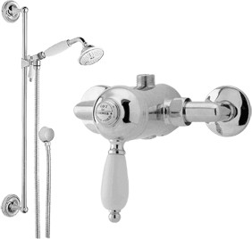 Viscount Manual single lever shower valve with slide rail kit (Chrome)