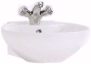 Shires Round Sfera Free-Standing Basin, 1 Tap Hole. 400x150mm.
