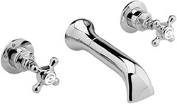 Hudson Reed Topaz 3 tap hole wall mounted bath mixer tap