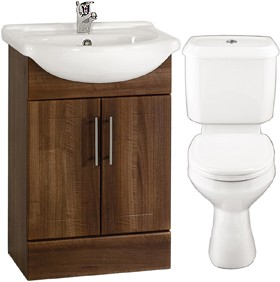 daVinci Wenge 550mm Vanity Suite With Vanity Unit, Basin, Toilet & Seat.