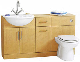 daVinci Deluxe birch bathroom furniture suite.  1400x810x300mm.