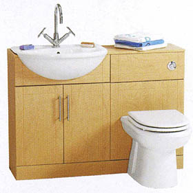daVinci Birch bathroom furniture suite.  1100x810x300mm.