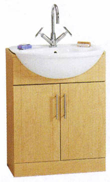 daVinci 600mm Birch Vanity Unit with Monte Carlo  semi-recess basin.