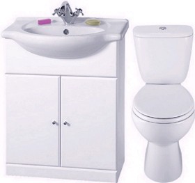 daVinci 4 Piece 650mm Bathroom Vanity Suite with WC, Cistern, Vanity, Basin.