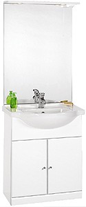 daVinci 750mm Contour Vanity Unit with ceramic basin, mirror and lights.