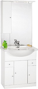 daVinci 750mm Contour Vanity Unit with ceramic basin, mirror and cabinet.