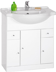 daVinci 750mm Contour Vanity Unit with drawers and one piece ceramic basin.