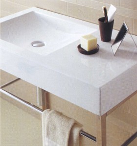 Frozen Basin with no tap holes. 900 x 500mm. Stand not included.