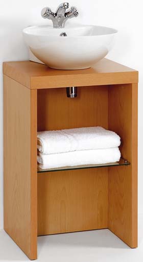 daVinci Parisi beech cloakroom stand and circular basin, with shelf.