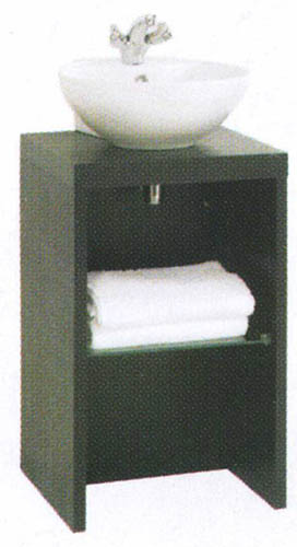 daVinci Parisi wenge cloakroom stand and circular basin, with shelf.