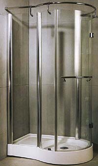 Specials Offset quadrant shower enclosure with tray & waste (right handed).