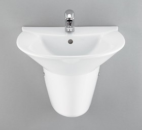 Venezia 1 Tap Hole Wall Hung Basin And Semi-Pedestal.