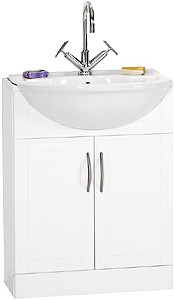 daVinci 610mm White Vanity Unit with Monte Carlo  semi-recess basin.