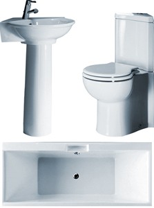 RAK Evolution Corner Bathroom Suite With Bath (1750x750mm).