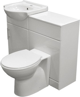 Roma Furniture Complete Vanity Suite In White, Left Handed. 925x830x300mm.