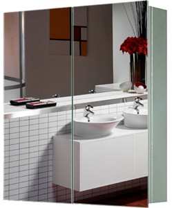Roma Cabinets 2 Door Mirror Bathroom Cabinet. 600x670x130mm.