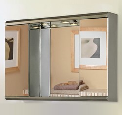 Roma Cabinets 2 Door Mirror Bathroom Cabinet & Lights.  800x550x130mm.