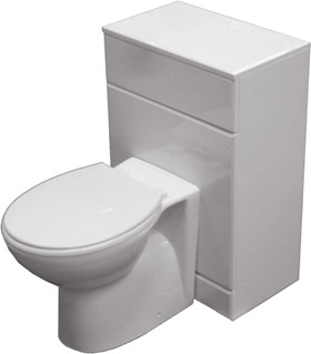 Roma Furniture 500mm Complete Back To Wall WC Toilet Set In White.