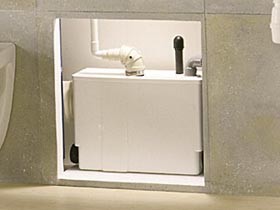 Saniflo Sanipack macerator for back to wall or wall hung WC.