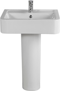 Shires Parisi Basin & Pedestal (1 Tap Hole).  Size 580x460mm.