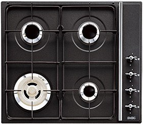 Smeg Gas Hobs Colonial Rapid Anthracite 4 Burner Gas Hob. 600mm.