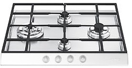 Smeg Gas Hobs Linear 4 Burner Gas Hob, White Fascia.  600mm.